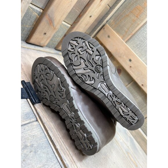 Merrell Womens Wedge Ankle Boots Size 8 Khaki Gray Leather & Suede - Picture 10 of 11